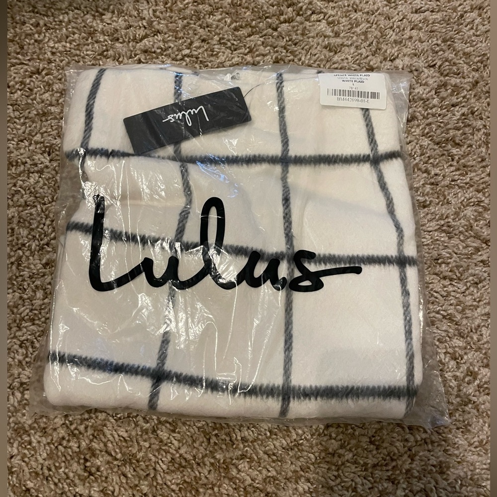 Lulus - Spence white plaid mini skirt